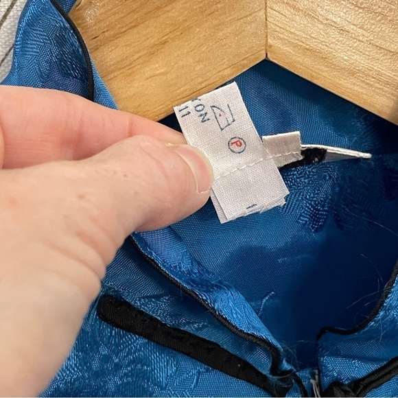 Chinese Tang Suit Jacket Shirt Blue White - Picture 9 of 9